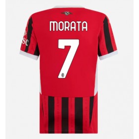 Dámské fotbalový oblečení AC Milan Alvaro Morata #7 Domácí košile 2024-25 Krátkým Rukávem